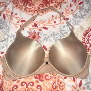 VS Plunge Halter Nude Bra // 38D